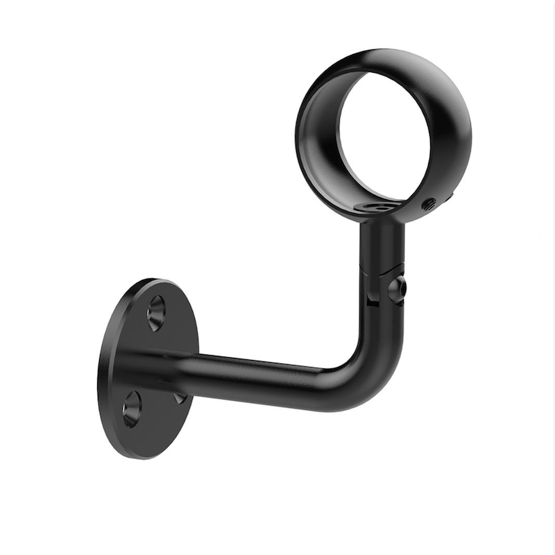 Handrail Wall Support Bracket with Adj. Spigot - 42.4mm - 304 PPC Black